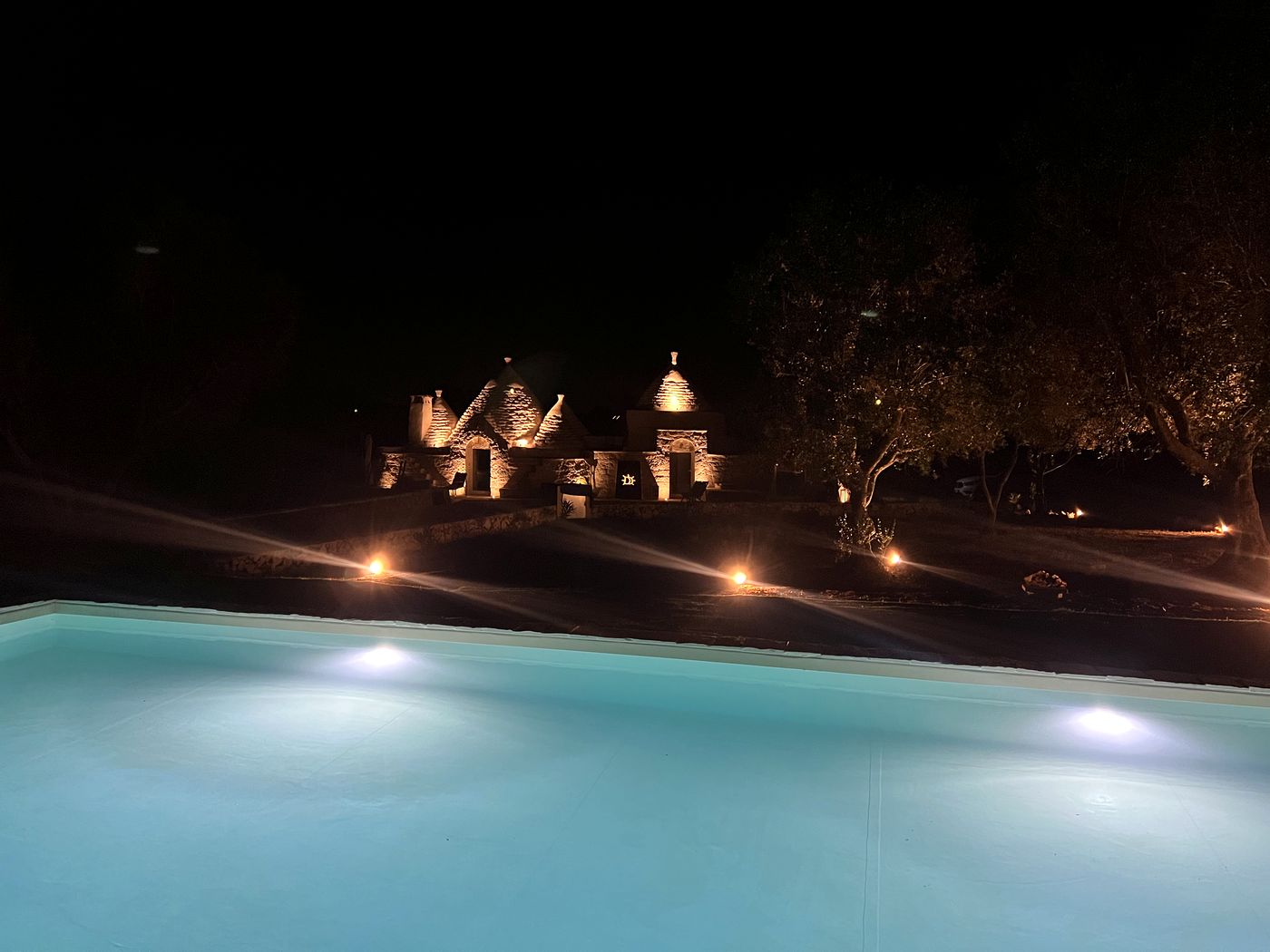 Pool & Trullo at Night
